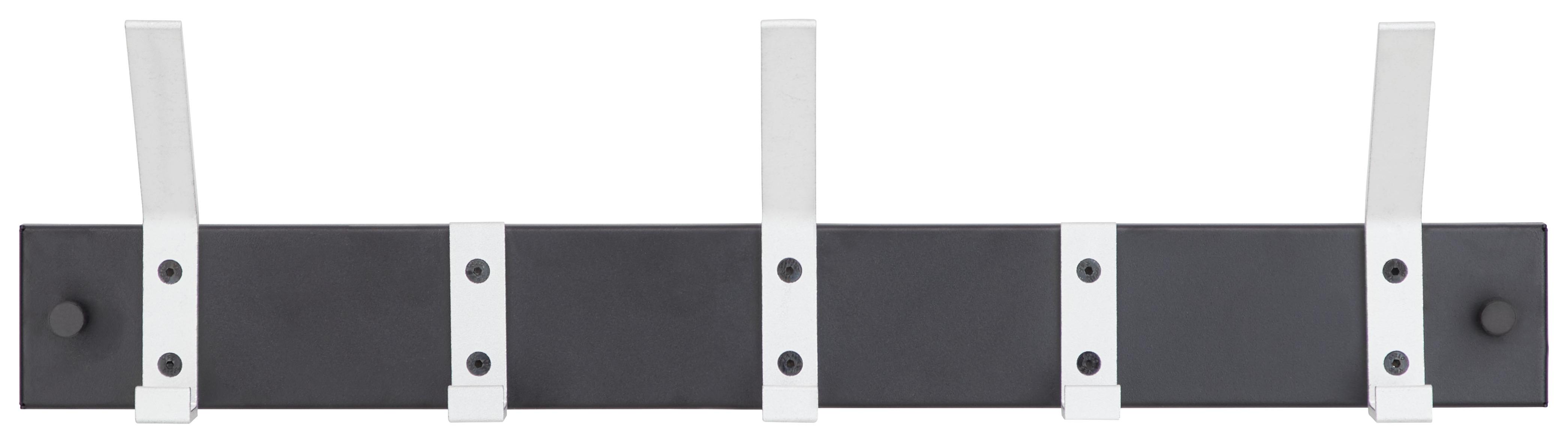 Vješalica Pat 5 - crna/boje aluminija, Moderno, metal (50/14/8cm) - Modern Living