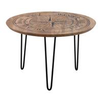 Couchtisch Nevis in Schwarz/Natur - Schwarz/Naturfarben, Natur, Holz/Metall (70/70/45cm) - Based