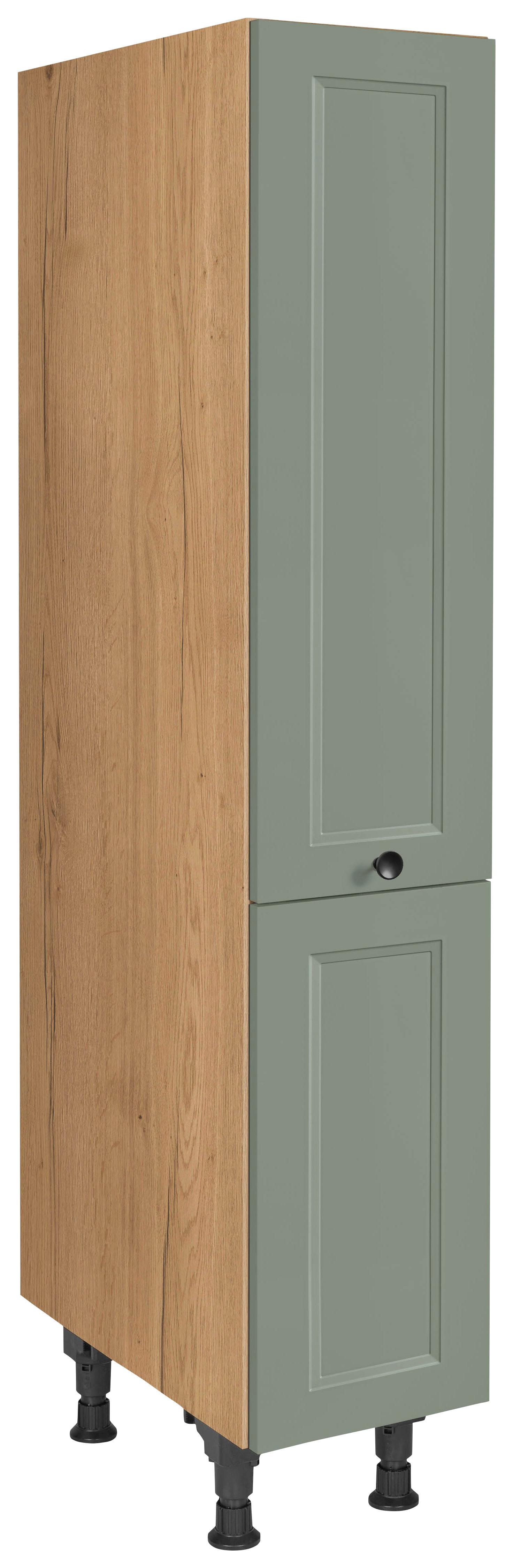 Apothekerschrank Cascada Grün - Eichefarben/Schwarz, MODERN, Holzwerkstoff/Metall (30/168/58cm) - Nobilia