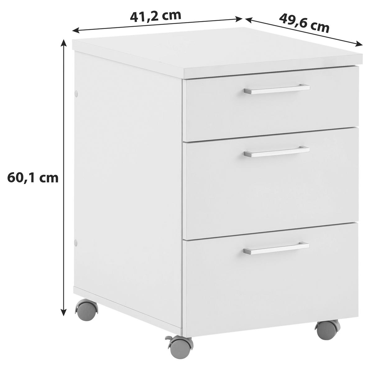Rollcontainer "Serie 1500" , schwarz - Anthrazit/Nickelfarben, KONVENTIONELL, Holzwerkstoff/Metall (41,2/60,1/49,6cm) - MID.YOU