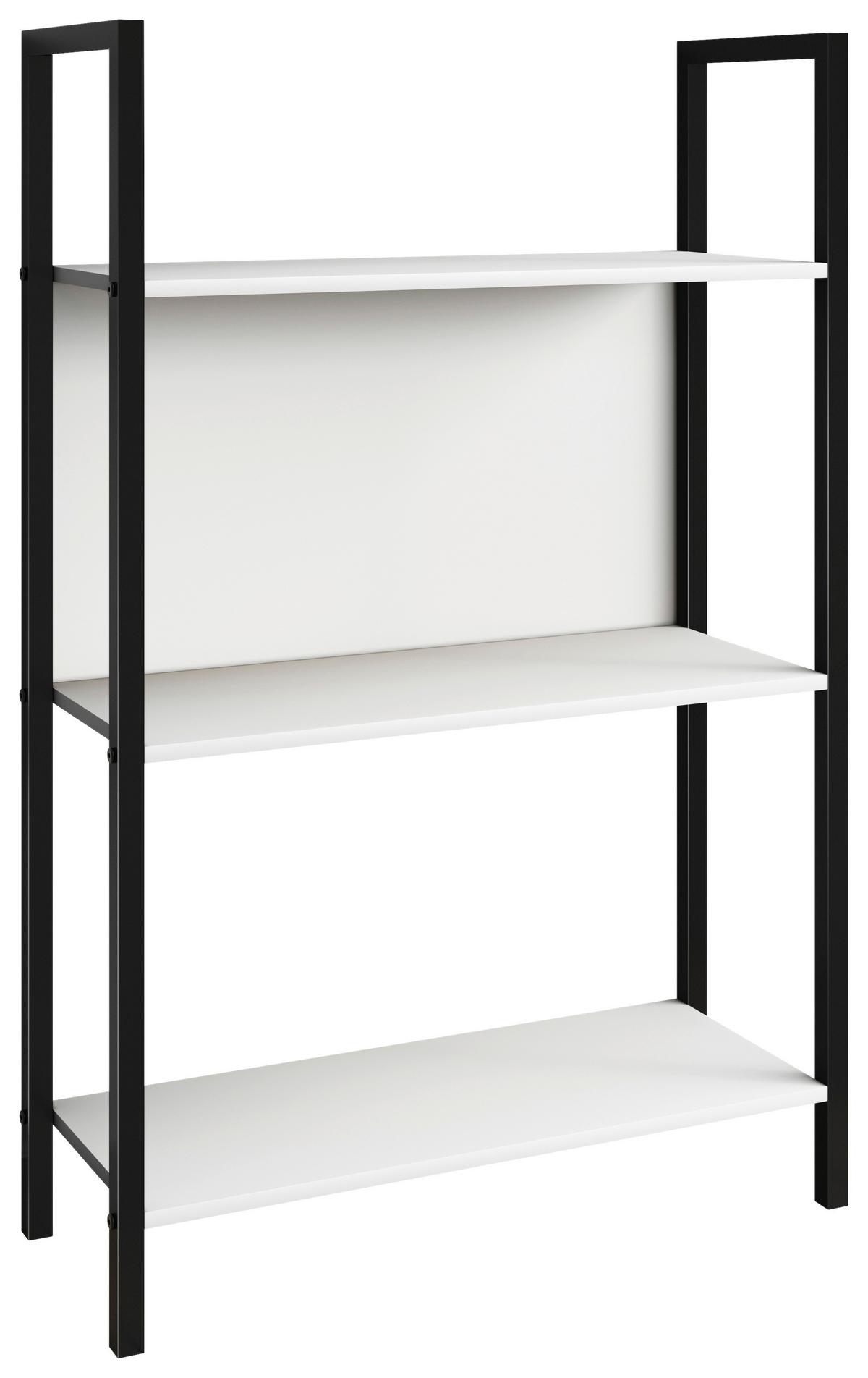 Regal Flakos 3, Bela - črna/bela, Konvencionalno, kovina/leseni material (56/100/24cm)