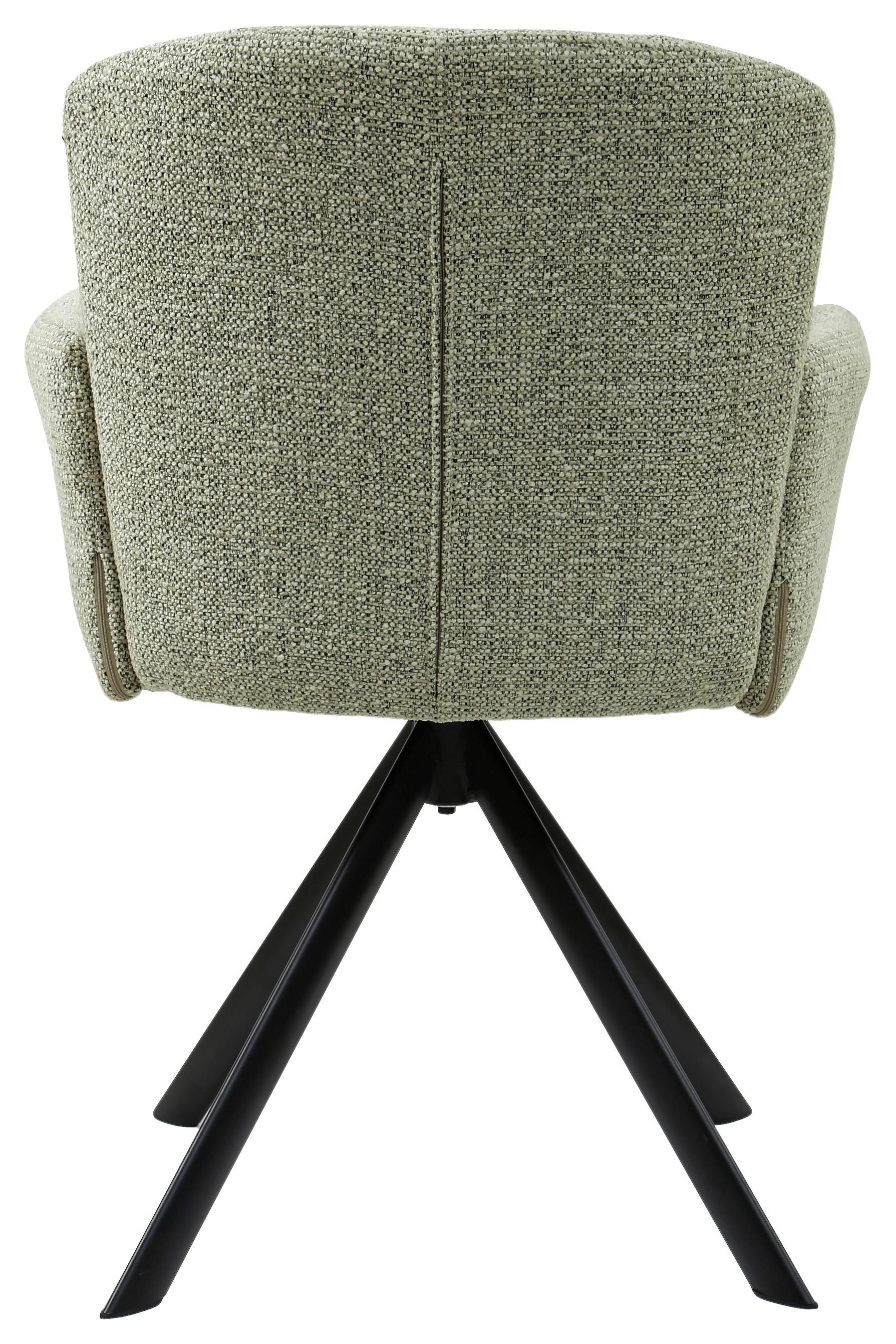 STOL MED ARMSTÖD NORA - grön/svart, Modern, metall/trä (61/87/65cm) - Premium Living