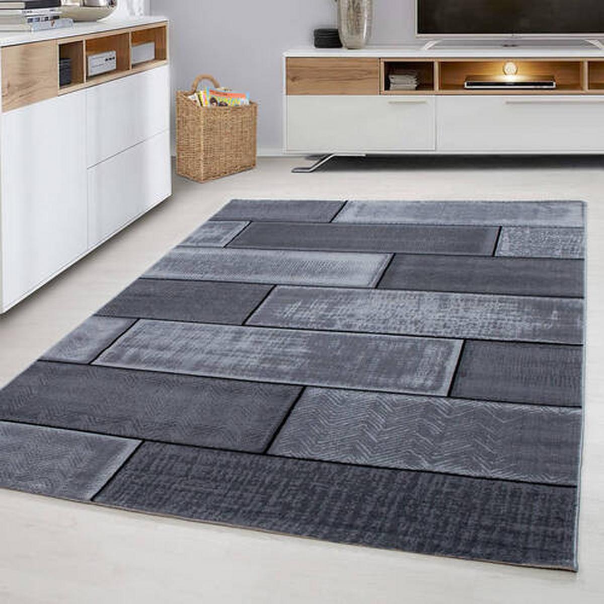 Webteppich Plus Schwarz ca. 240x340cm - Schwarz, Basics, Textil (240/340cm) - Novel