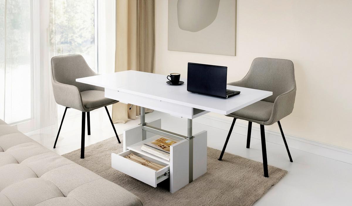 Stolić Cortado - bijela, Moderno, drvni materijal (110-150/56-72/65cm) - Modern Living