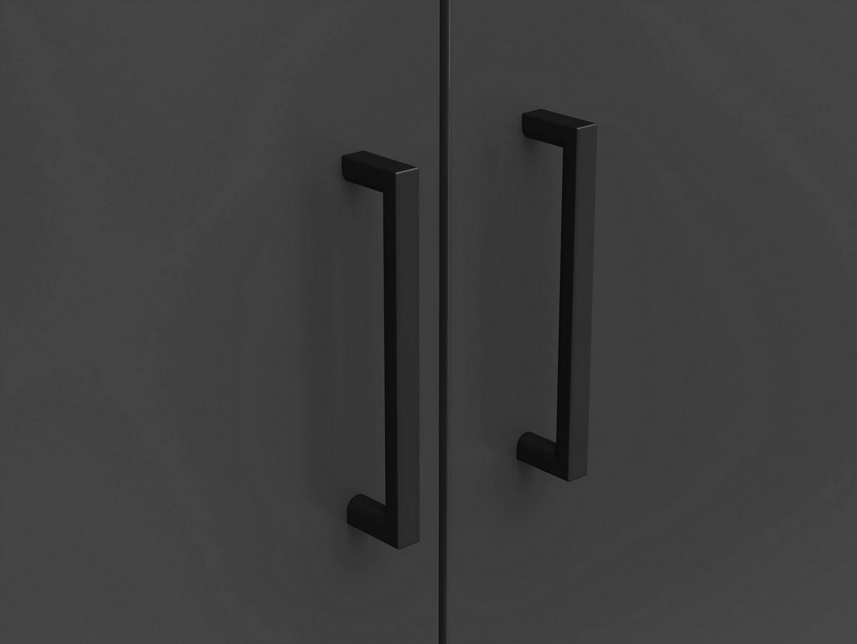 Schrank Multistauraum Graphitfarben - Graphitfarben/Schwarz, MODERN, Holzwerkstoff/Kunststoff (80/147/40cm) - Mömax