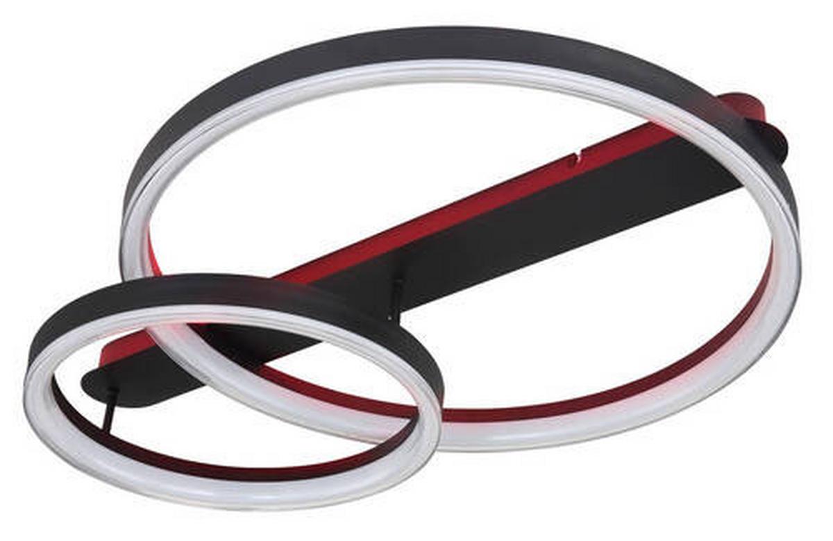 Stropna Led-svetilka Augusto, S Sijalko - črna/opal, Trend, kovina/umetna masa (82,5/60/13,5cm) - Globo
