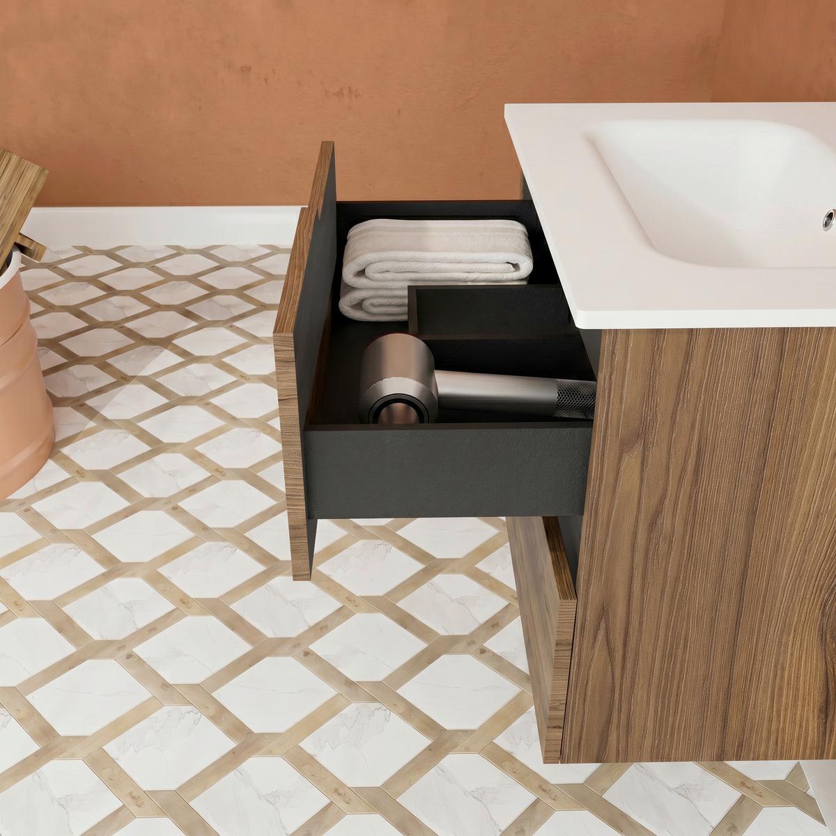 Element Ispod Umivaonika Winter - boje oraha/antracit, Moderno, drvni materijal (60/51/46cm)