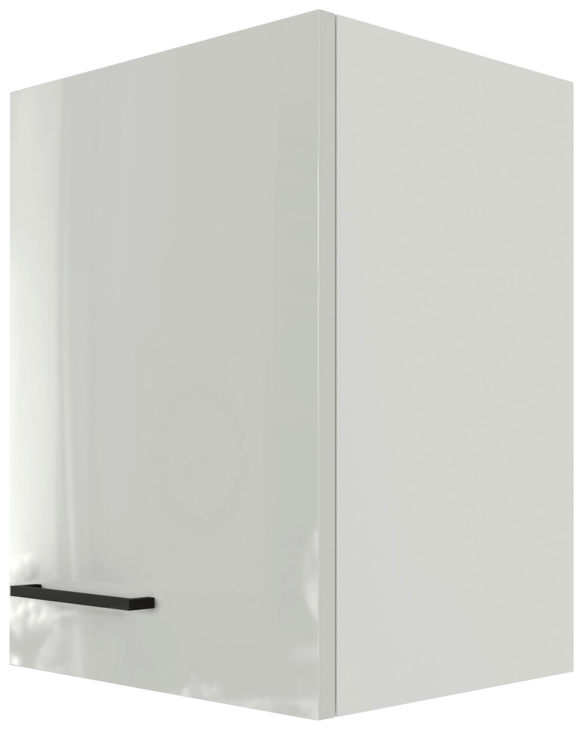 Küchenoberschrank in Lichtgrau glänzend - Schwarz/Grau, MODERN, Holzwerkstoff/Metall (40/54/32cm) - FlexWell