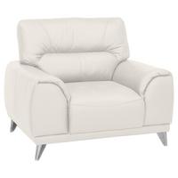 Fernsehsessel "Frisco" , weiß - Chromfarben/Weiß, MODERN, Textil/Metall (112/92/96cm) - MID.YOU