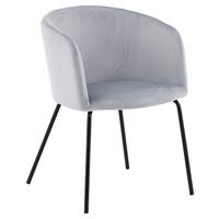 Stuhl Berit ca. 55x78x55 cm Hellgrau - Hellgrau/Schwarz, Design, Textil/Metall (55/78/55cm) - Livetastic