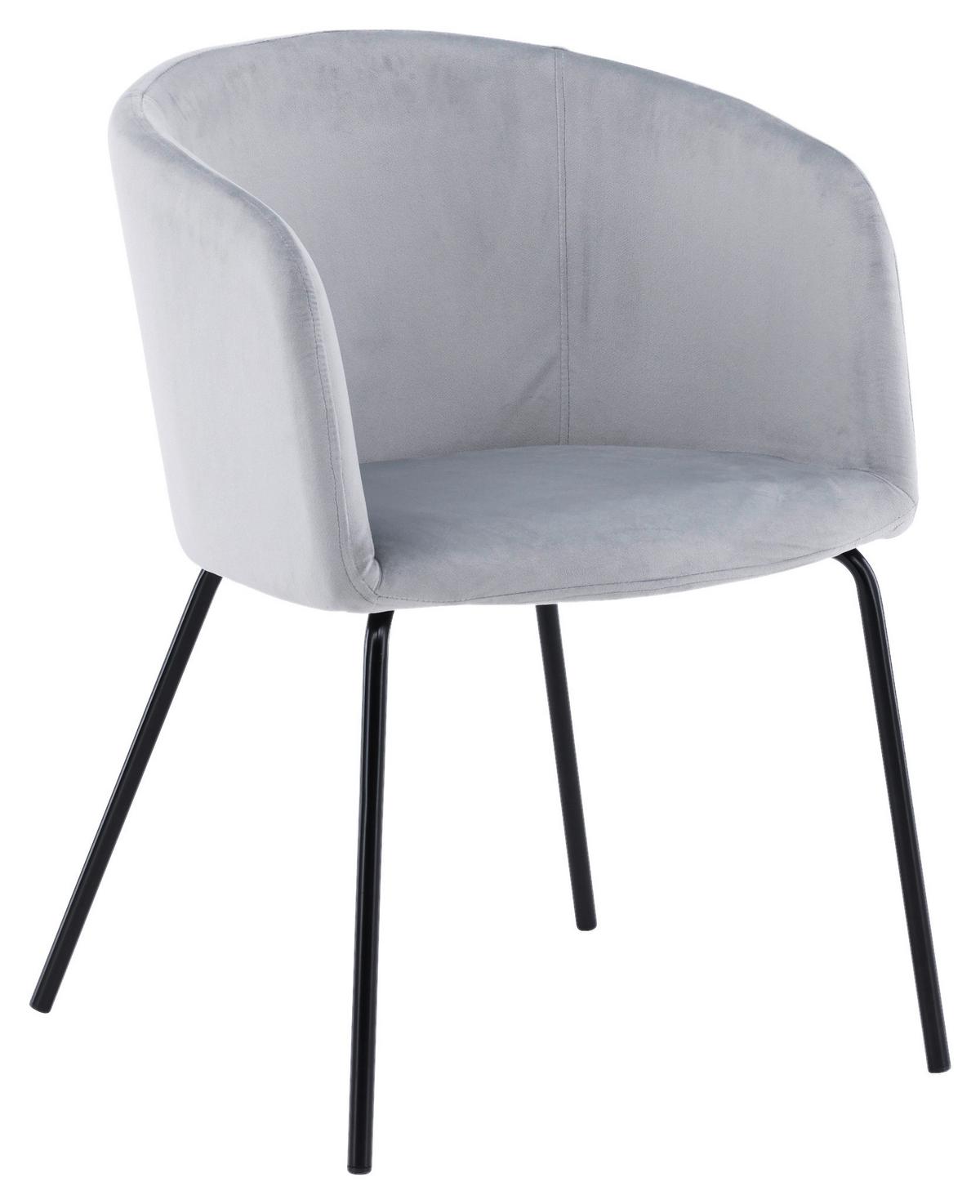 Stuhl Berit ca. 55x78x55 cm Hellgrau - Hellgrau/Schwarz, Design, Textil/Metall (55/78/55cm) - Livetastic