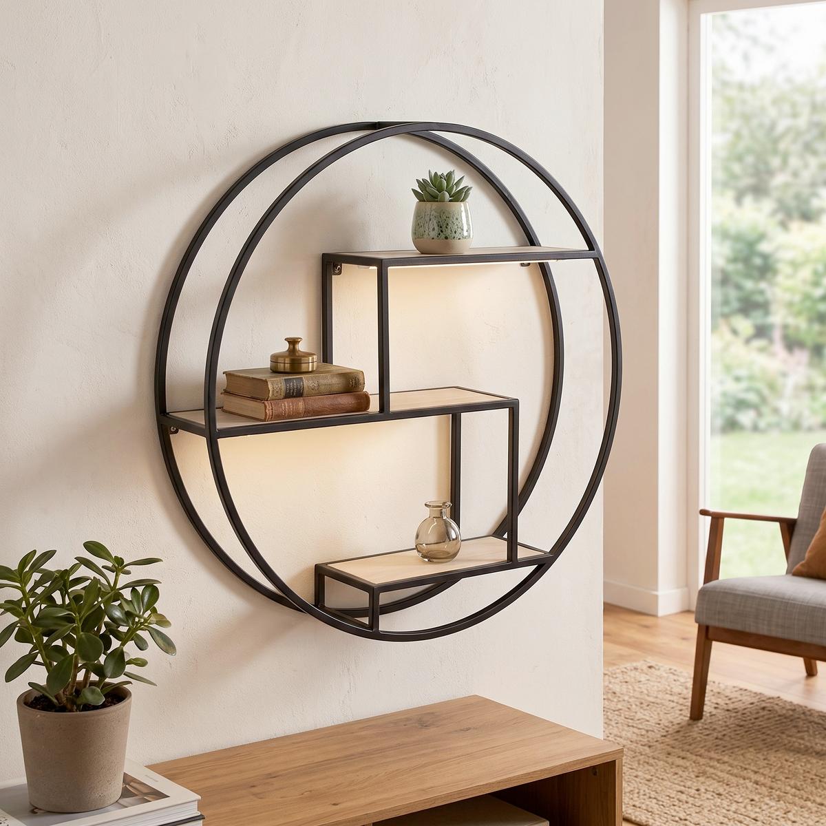 Wandregal Rotterdam Shelf Schwarz - Schwarz, Design, Metall (62/14/62cm)
