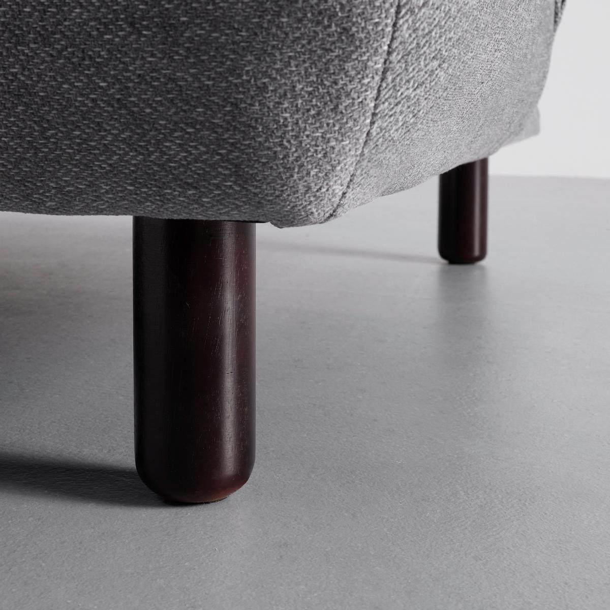 Schlafsofa Camilla Hellgrau Webstoff - Dunkelbraun/Hellgrau, MODERN, Holz/Textil (186/90/106cm) - Bessagi Home