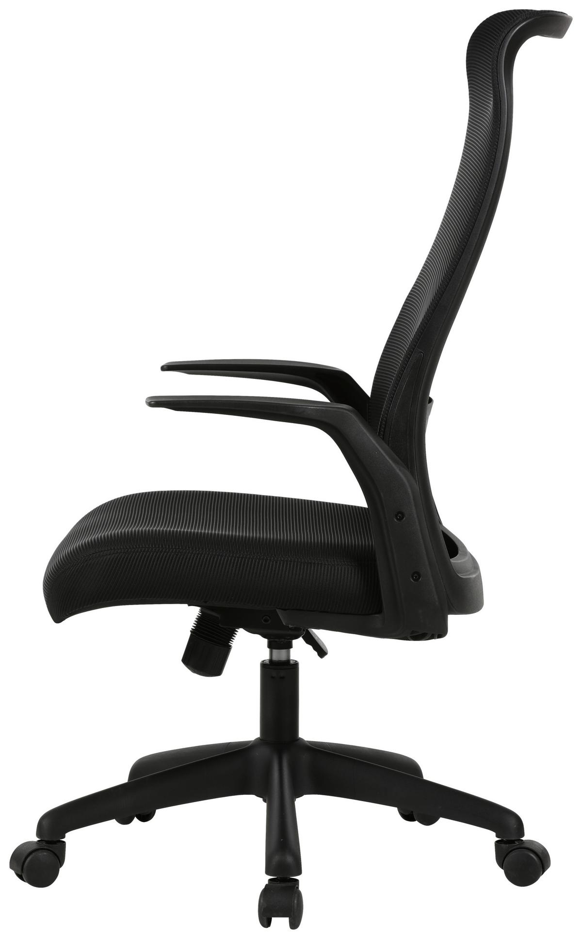 DREHSTUHL MILA - Schwarz, Design, Kunststoff/Textil (61/110/117,5/66cm) - Bassetti