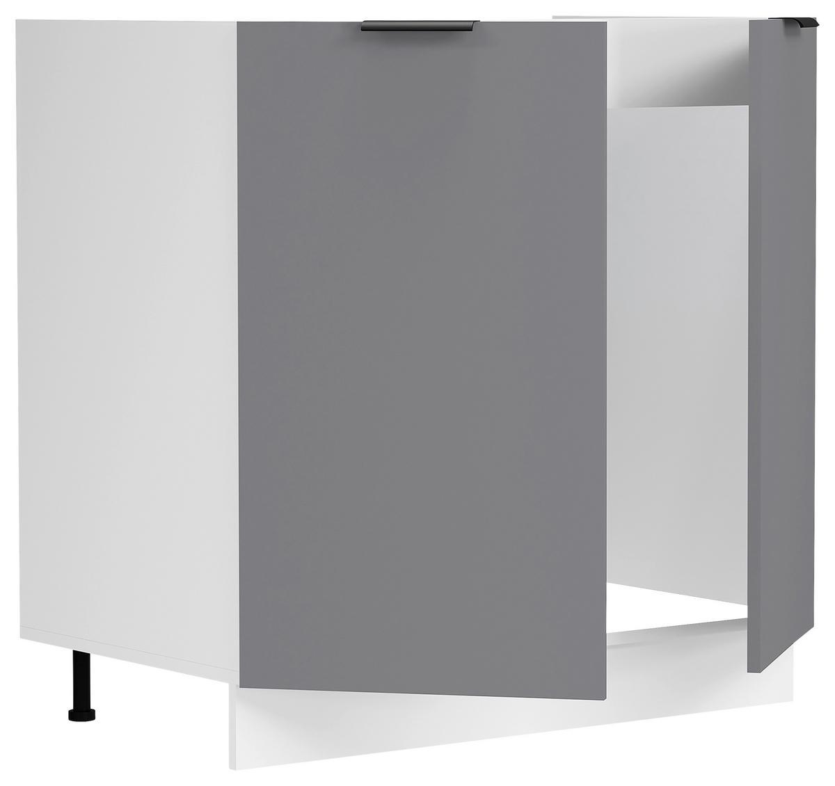 Spodnja Omarica Za Korito Fasola, Bela, Antracit, Š 80cm - črna/bela, Trend, umetna masa/leseni material (80/82/46cm) - MID.YOU