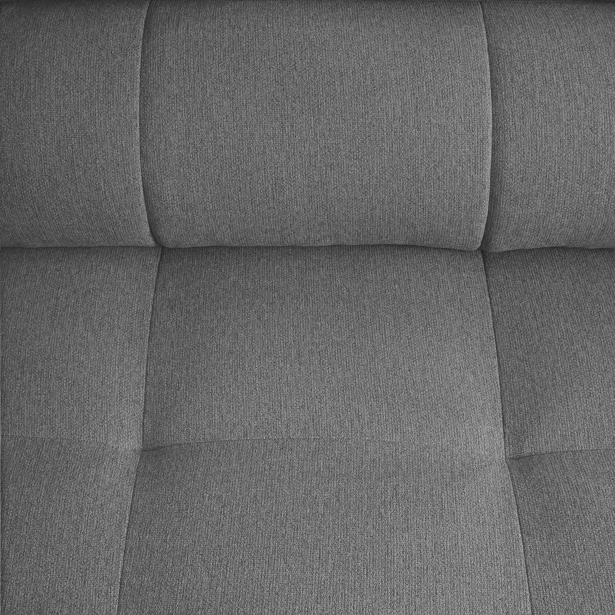 Wohnlandschaft Alberto Anthrazit - Anthrazit/Schwarz, MODERN, Textil/Metall (296/78/201cm) - Mömax