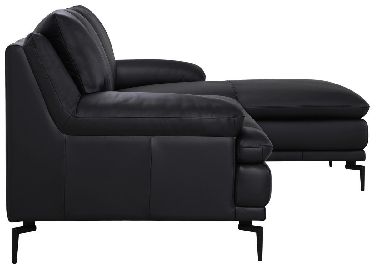NAROŻNIK FIORA - czarny, Design, skóra (248/158cm) - P & B