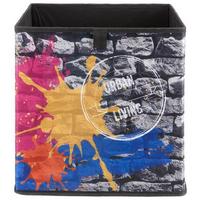 Aufbewahrungsbox Poppi mit Steindesign - Multicolor, Karton/Textil (32/32/32cm) - Based