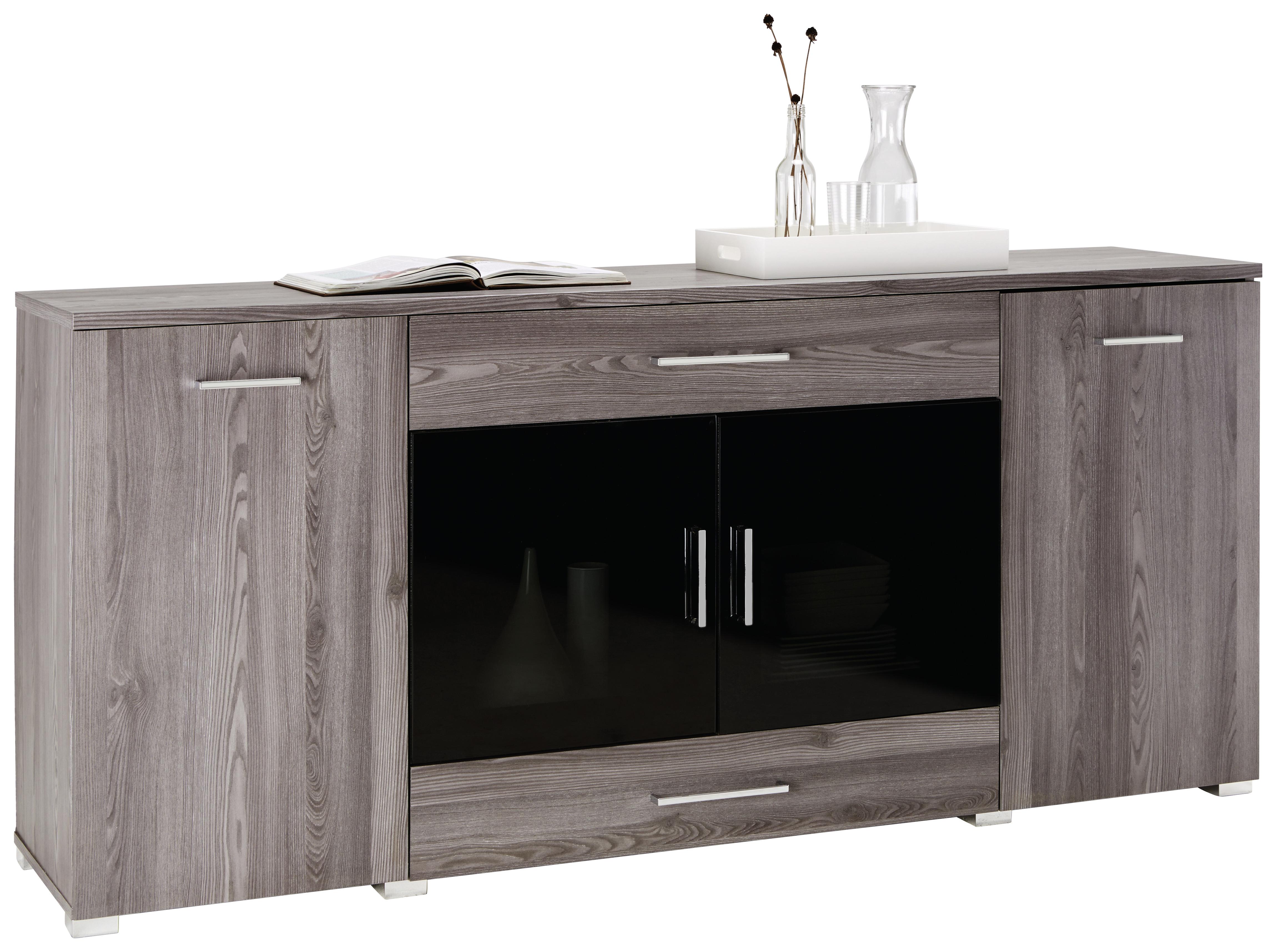 Sideboard in Lärchefarben - Chromfarben/Silberfarben, MODERN, Holzwerkstoff/Kunststoff (180/81/45cm) - Premium Living