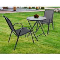 GARTENSET SONLAS XL 920932 3-TLG - Anthrazit, Modern, Glas/Metall - MID.YOU