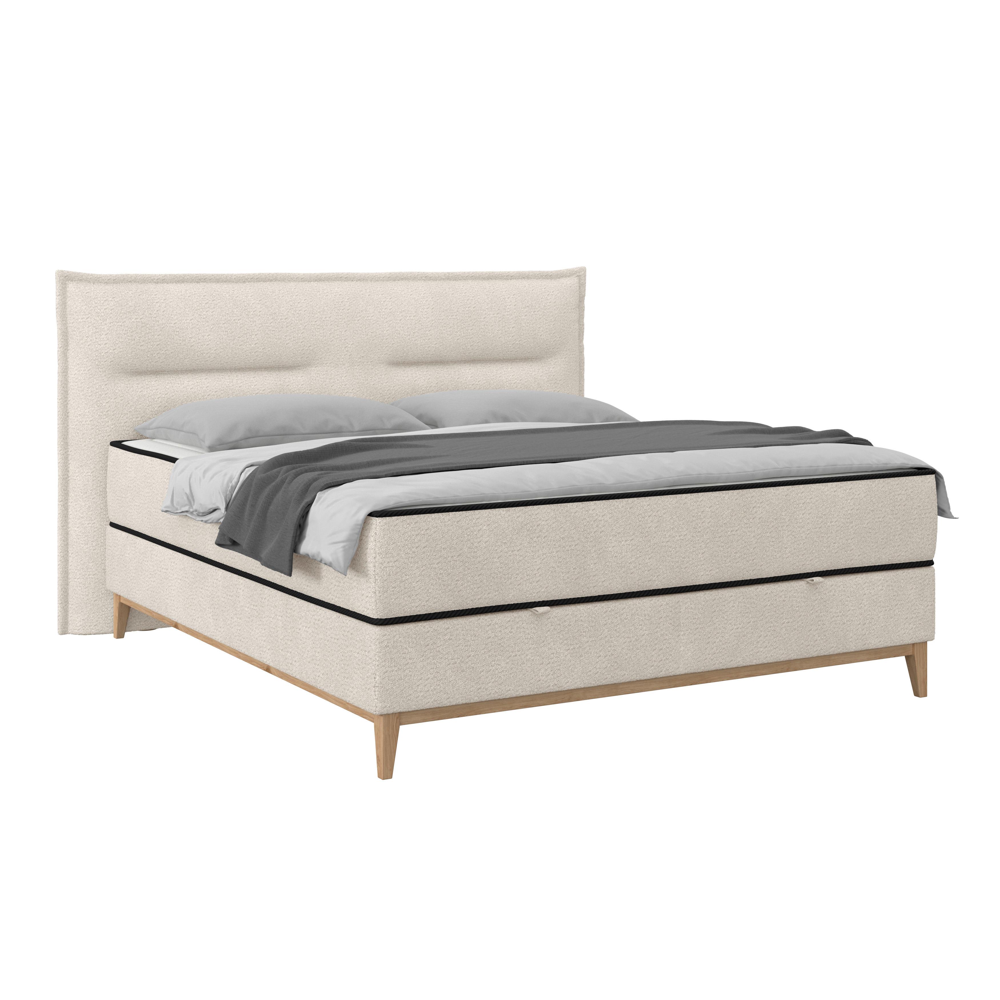 Pat box SMILE - crem, Konventionell, lemn/metal (160/200cm) - Premium Living