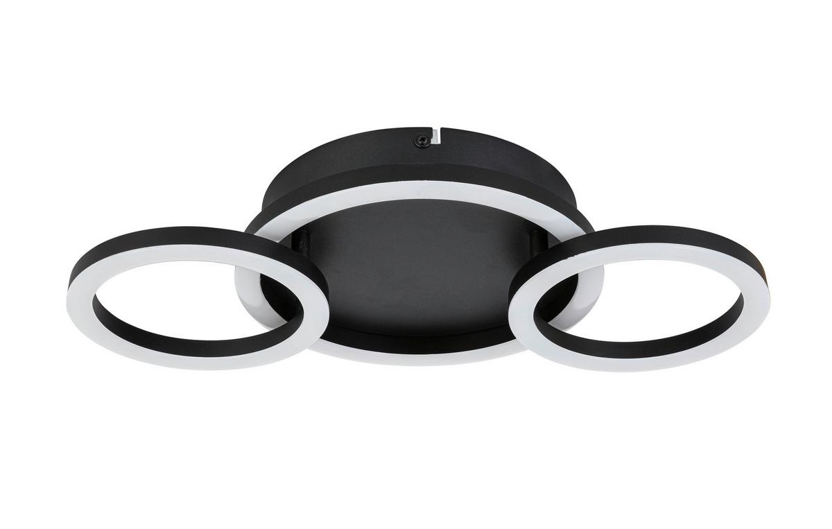 LED-Deckenleuchte Numim O Schwarz max. 24 Watt - Schwarz, MODERN, Kunststoff/Metall (43/23/5cm) - Mömax
