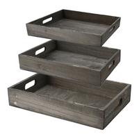 TACA DO SERWOWANIA 53675 - jasnoszary, Basics, materiał drewnopochodny (20/38/18cm)