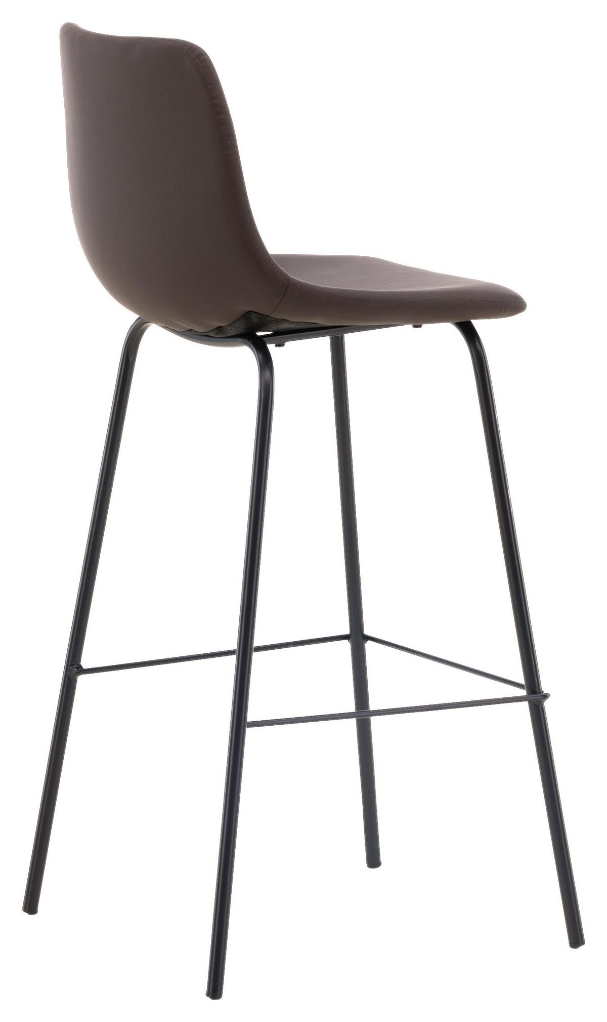 Barhocker-2er Set Alexi ca. 47x103x48 cm Dunkelbraun - Dunkelbraun/Schwarz, Design, Textil/Metall (47/103/48cm) - Livetastic