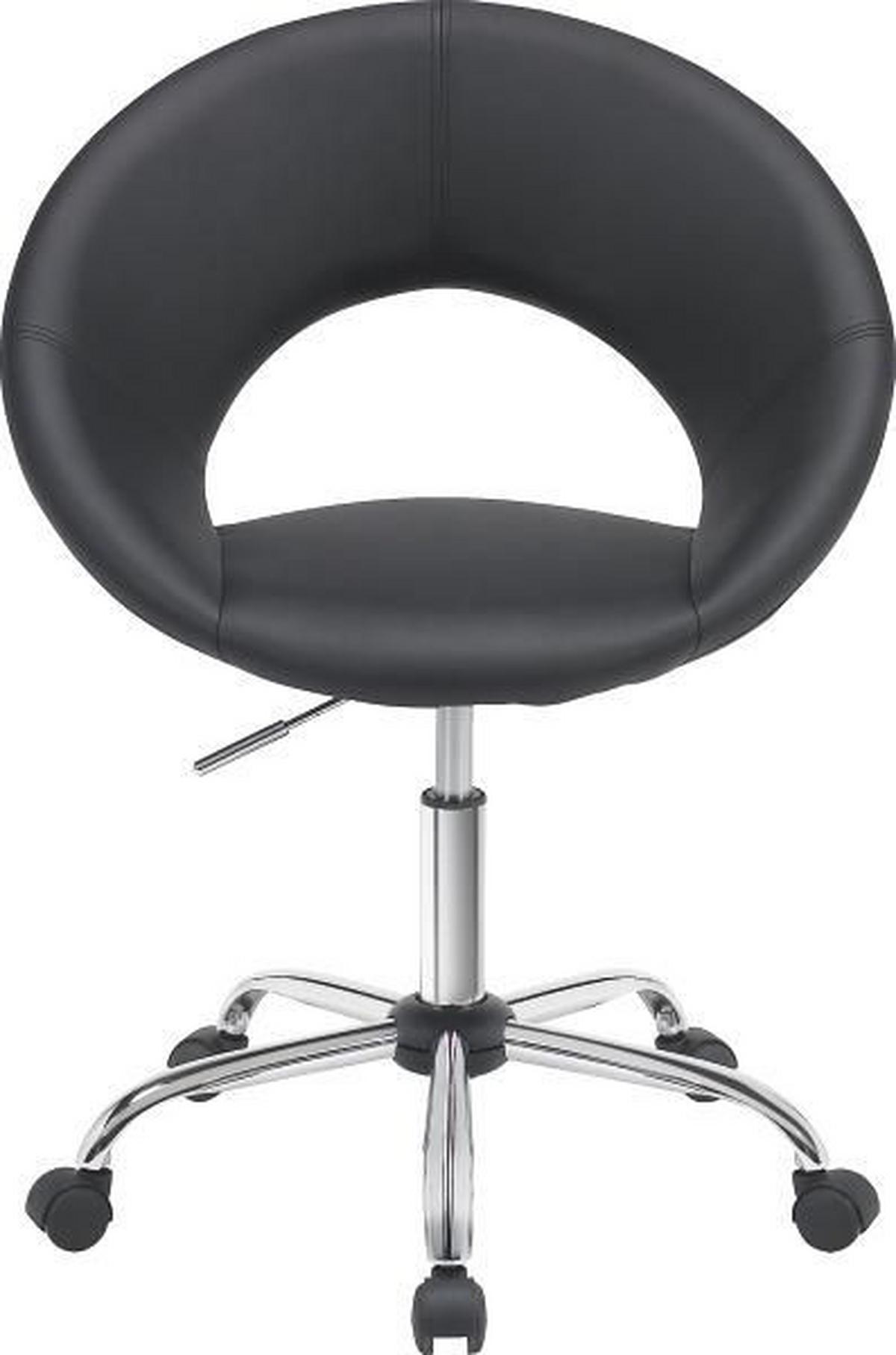 KRZESŁO OBROTOWE MŁODZIEŻOWE LAZY - czarny/kolor chromowy, Design, tworzywo sztuczne/metal (68/84-96/56cm) - Carryhome