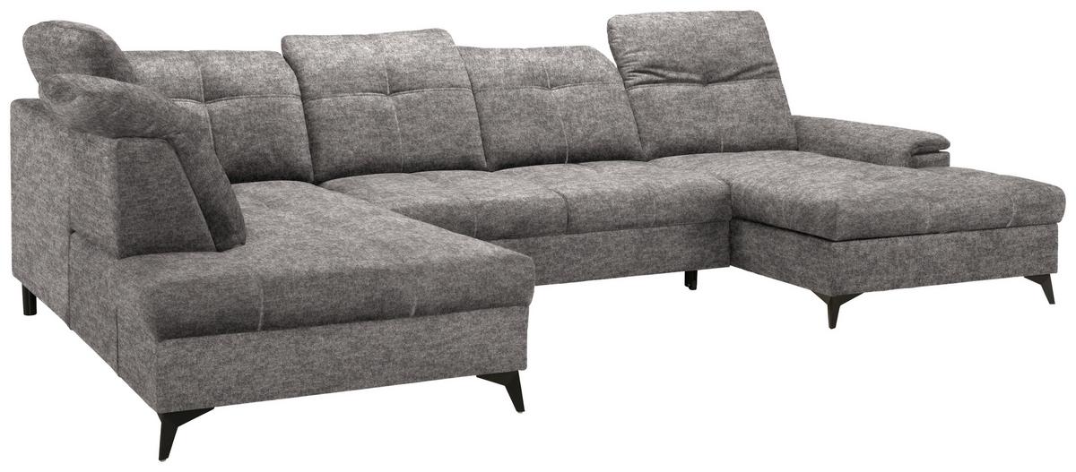 Wohnlandschaft Sierra Greige - Greige/Schwarz, MODERN, Textil/Metall (230/364/181cm) - Mömax