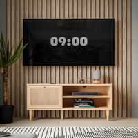Tv Komoda Calasetta - boje hrasta/zlatne boje, Natur, drvni materijal/metal (120,1/57,8/41,4cm) - Premium Living
