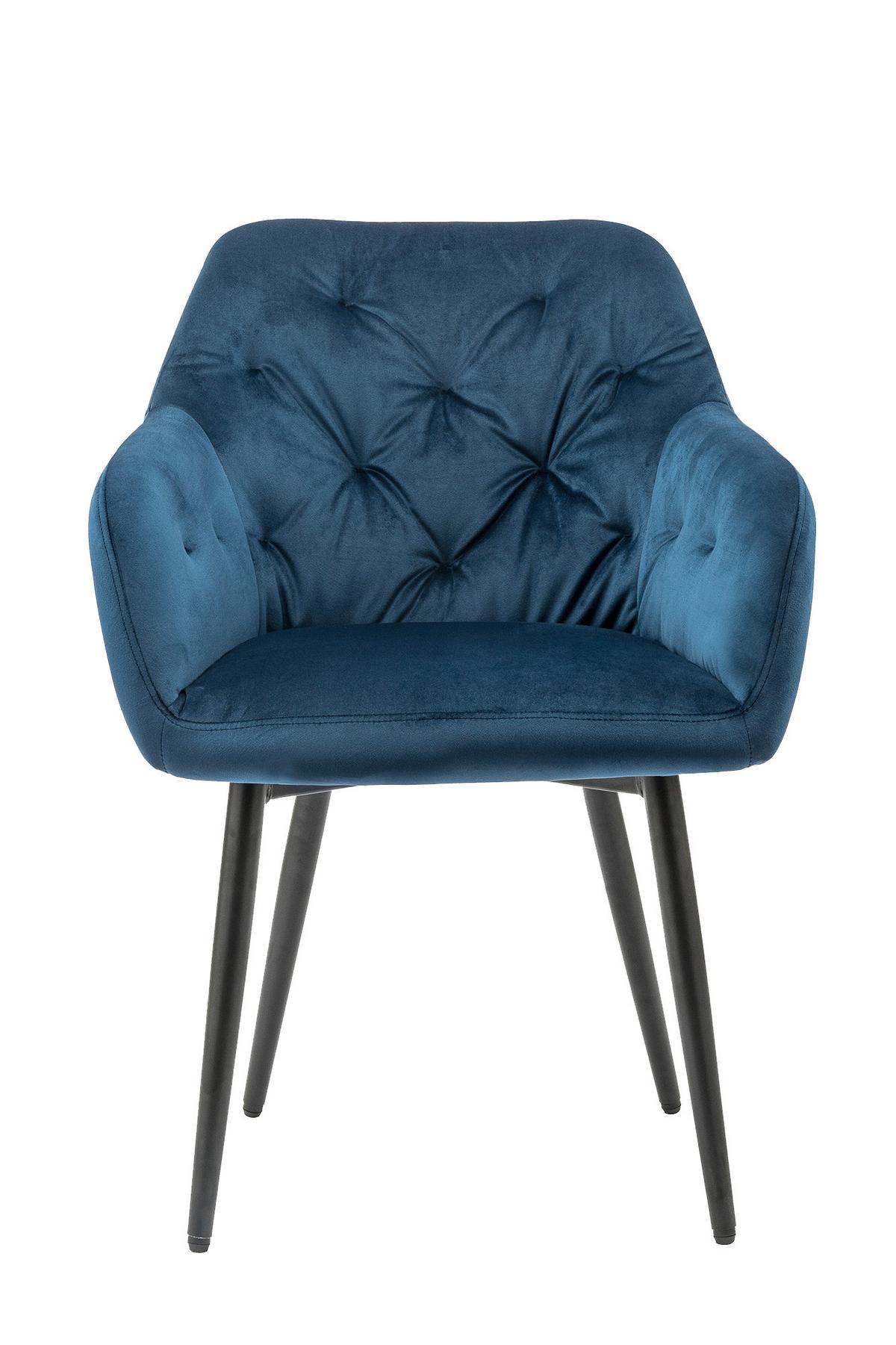 Naslanjač Samt, Modra - modra/črna, Moderno, kovina/tekstil (61/85/45cm) - Livetastic