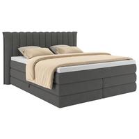 Boxspringbett Lina Anthrazit ca. 180x200cm - Anthrazit, KONVENTIONELL, Holz/Holzwerkstoff (180/200cm) - Premium Living