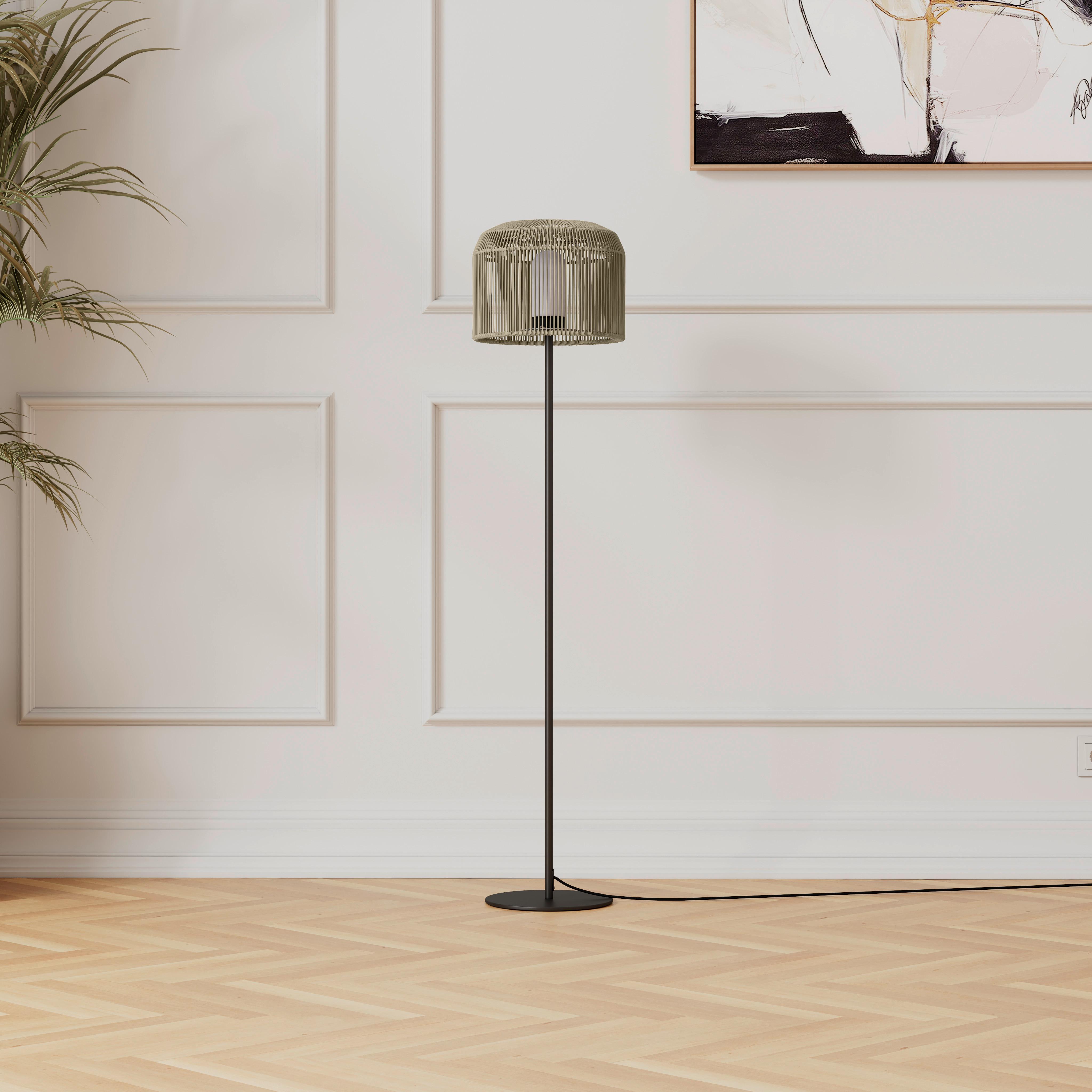 GOLVLAMPA IVO - beige/svart, Modern, metall/plast (35/158cm) - Bessagi Garden