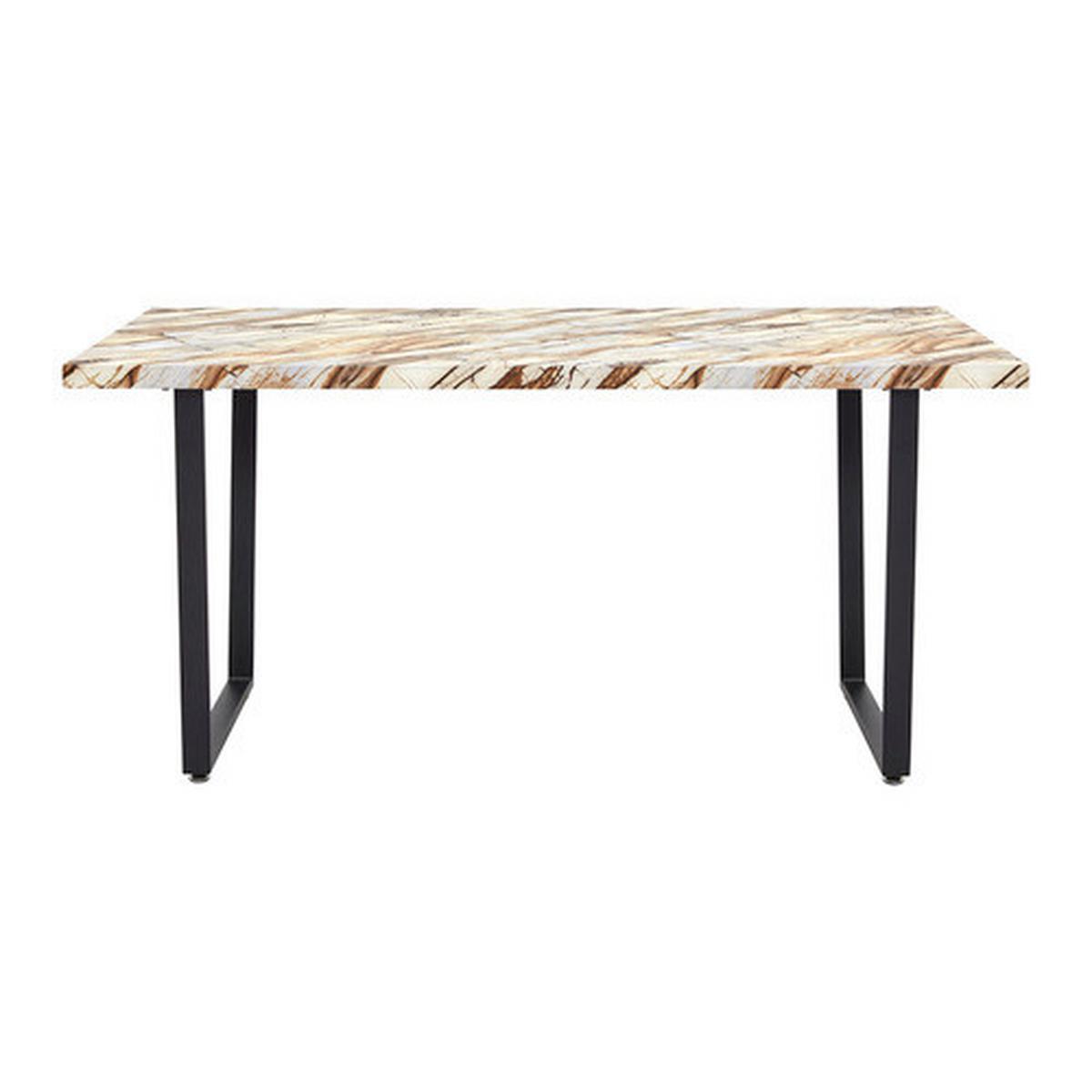 Moderna Jedilna Miza Dave, Videz Marmorja, Črna - črna/bela, Moderno, kovina (160/90/76cm) - Bessagi Home