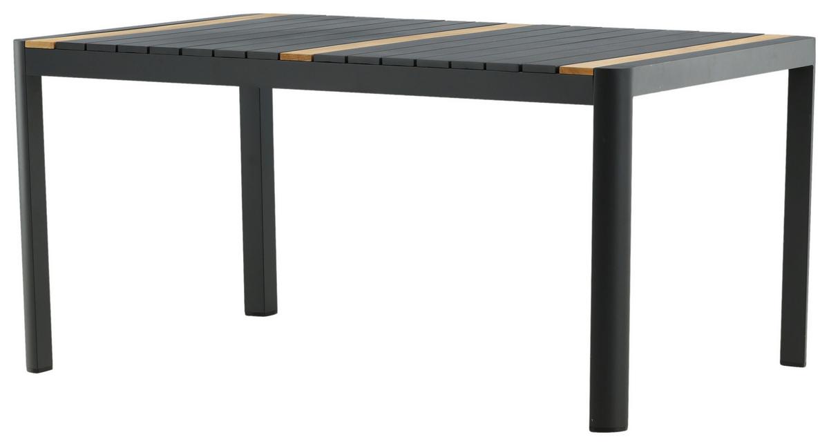 GARTENTISCH TOGO - Schwarz, KONVENTIONELL, Holz/Metall (150/90/75cm) - Gardenson