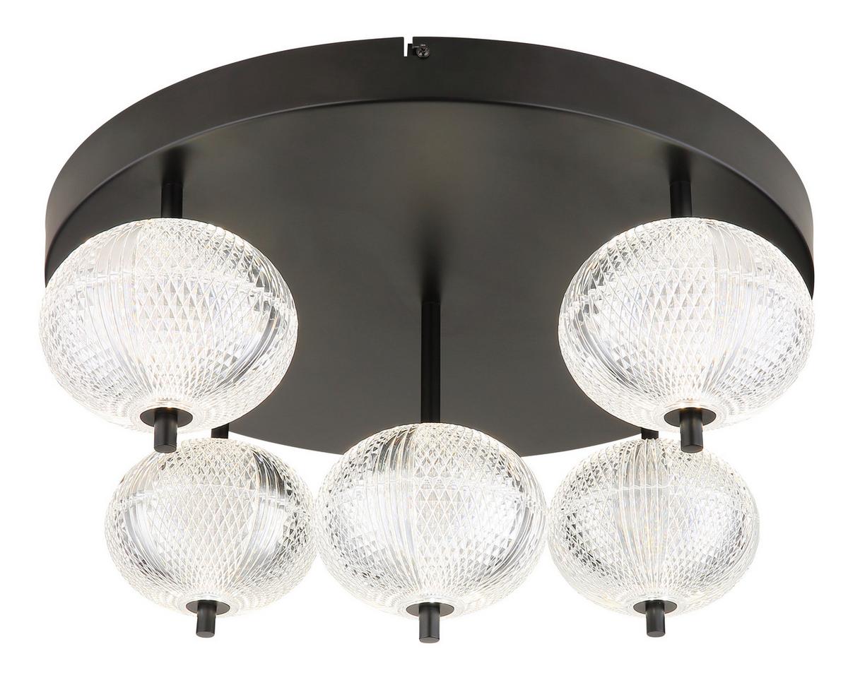 LED-DECKENLEUCHTE 16042-5D - Klar/Schwarz, Konventionell, Kunststoff/Metall (58/27cm) - Globo
