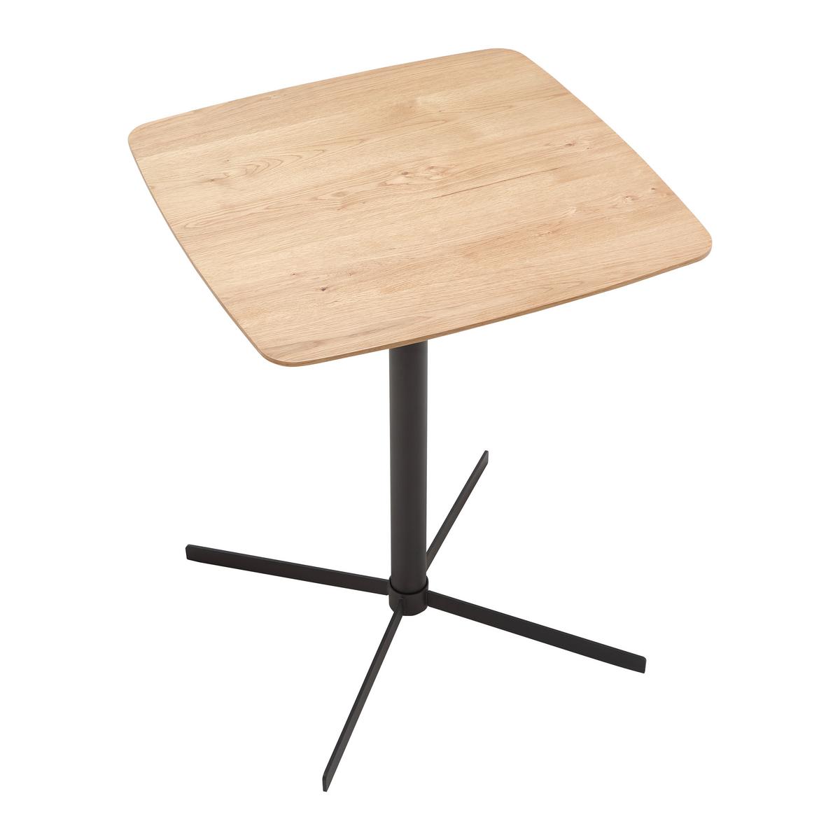 Bartisch Valletta Schwarz/Eichefarben - Eichefarben/Schwarz, MODERN, Holzwerkstoff/Metall (80/100/80cm) - Premium Living