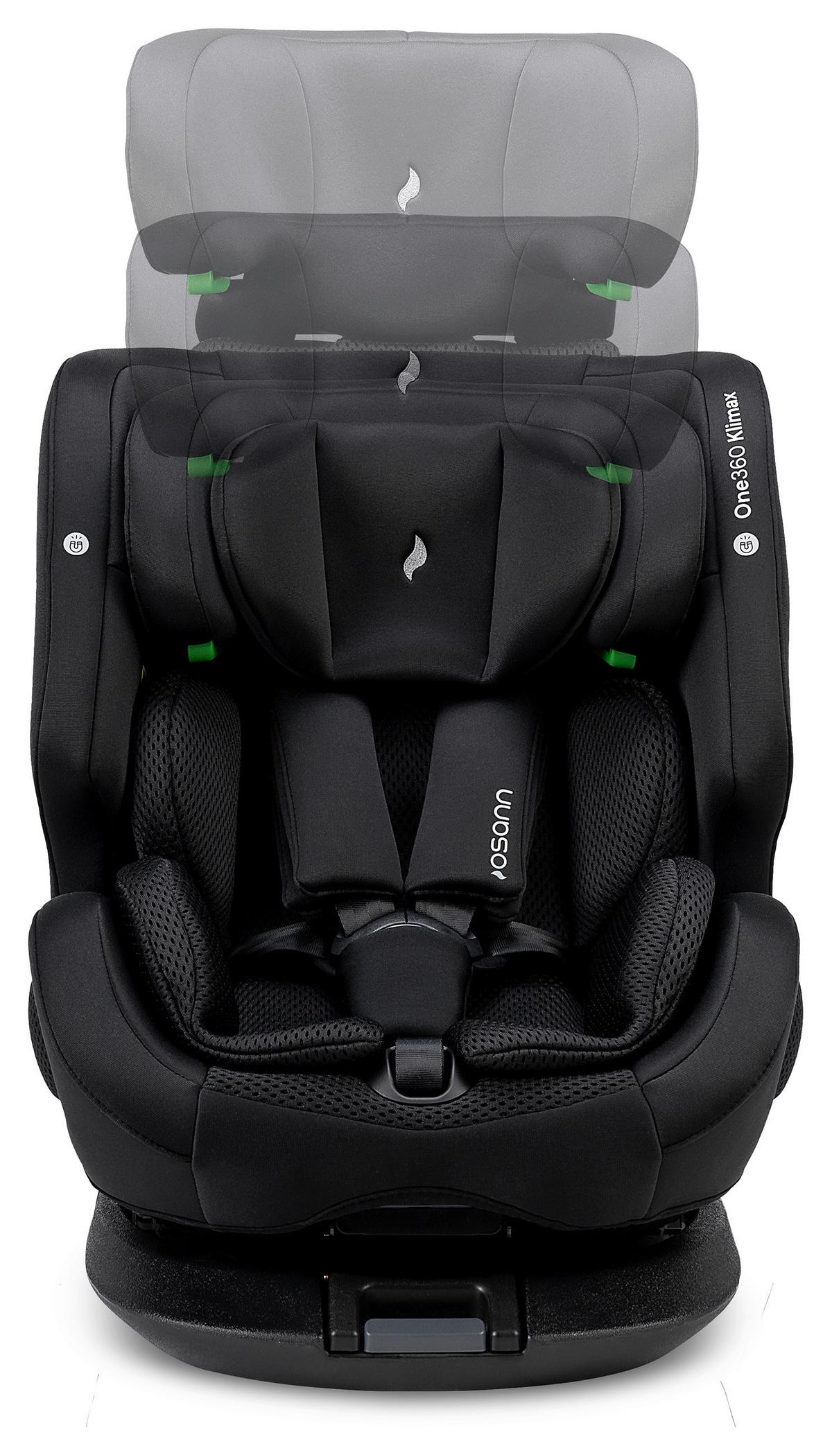 FOTELIK SAMOCHODOWY OBROTOWY ONE360 KLIMAX - czarny, Basics, tkanina (48/43/58cm) - Osann