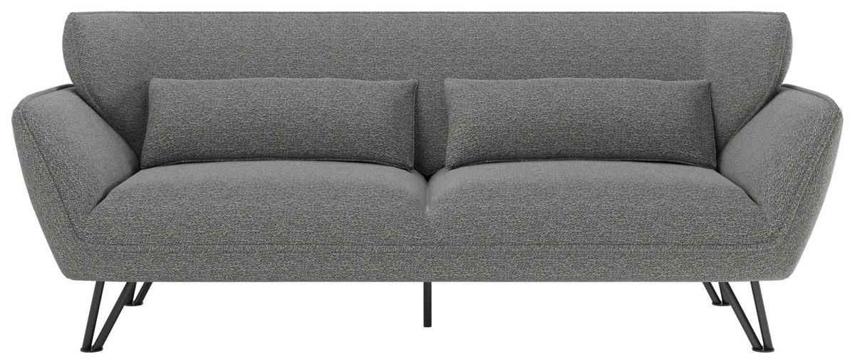 Dreisitzer-Sofa "Medina", grau - Anthrazit, MODERN, Textil/Metall (228/81/89cm) - MID.YOU