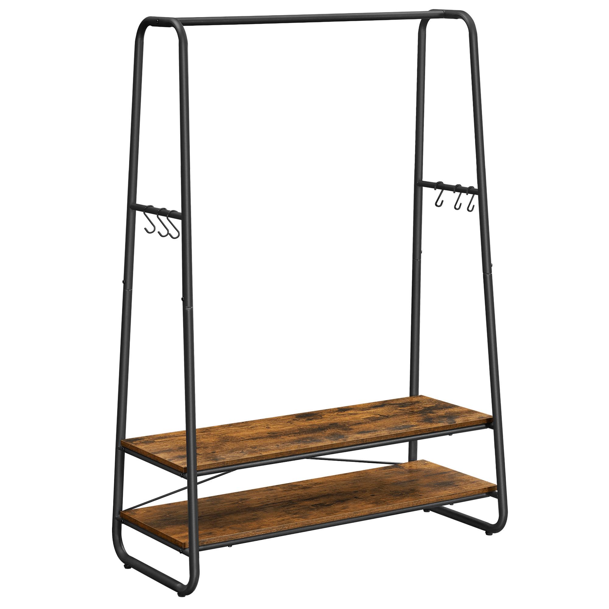 Kleiderständer in Braun, Schwarz ca. 100x160x45 cm - Schwarz/Braun, Trend, Holzwerkstoff/Metall (100/160/45cm) - MID.YOU