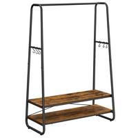 Kleiderständer in Braun, Schwarz ca. 100x160x45 cm - Schwarz/Braun, Trend, Holzwerkstoff/Metall (100/160/45cm) - MID.YOU