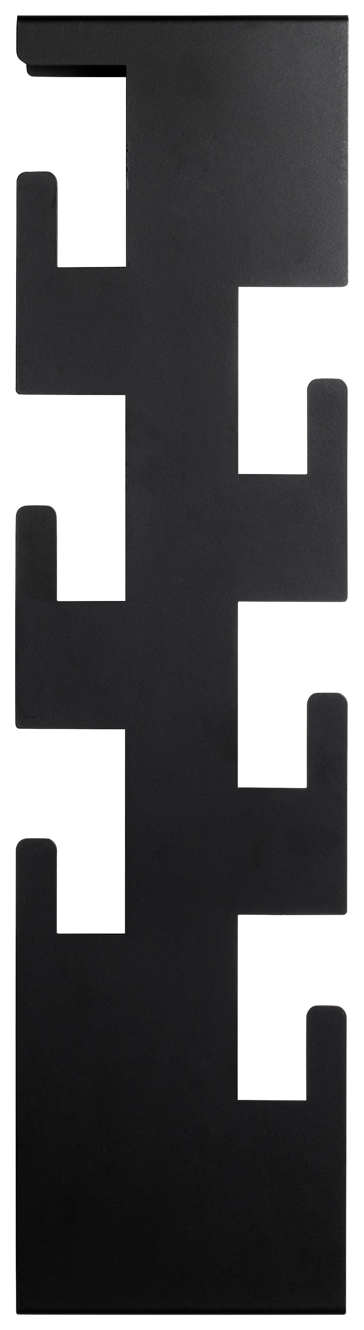 WIESZAK ŚCIENNY LUNIS - czarny, Design, metal (15/60/8cm)