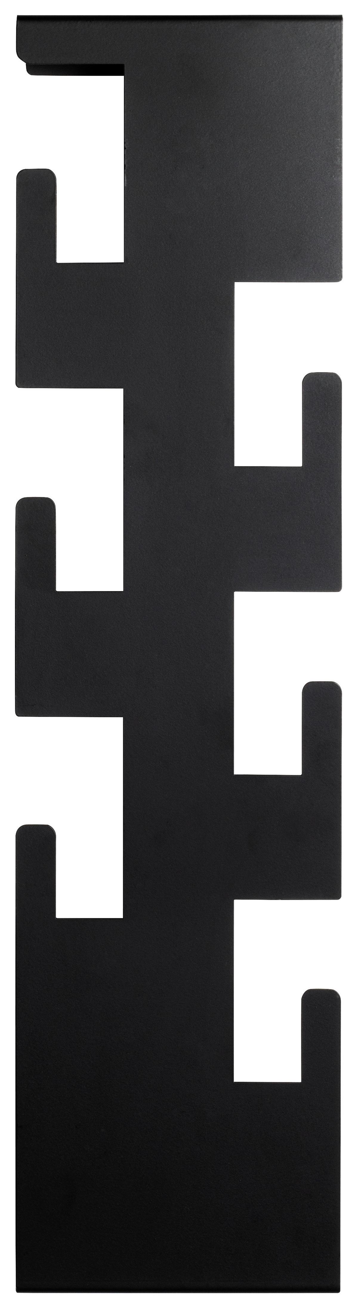 WIESZAK ŚCIENNY LUNIS - czarny, Design, metal (15/60/8cm)