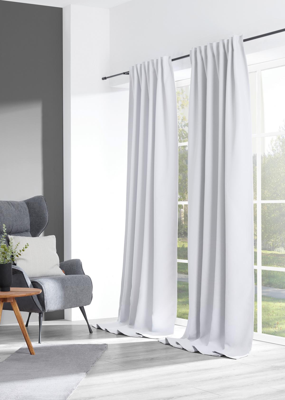 Verdunkelungsvorhang Roman in Weiss ca. 135x255cm - Weiss, Modern, Textil (135/255cm) - Premium Living