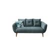 2,5-Sitzer-Sofa Baggio Blau Velours - Blau/Buchefarben, MODERN, Holz/Textil (196/94/103cm) - Livetastic