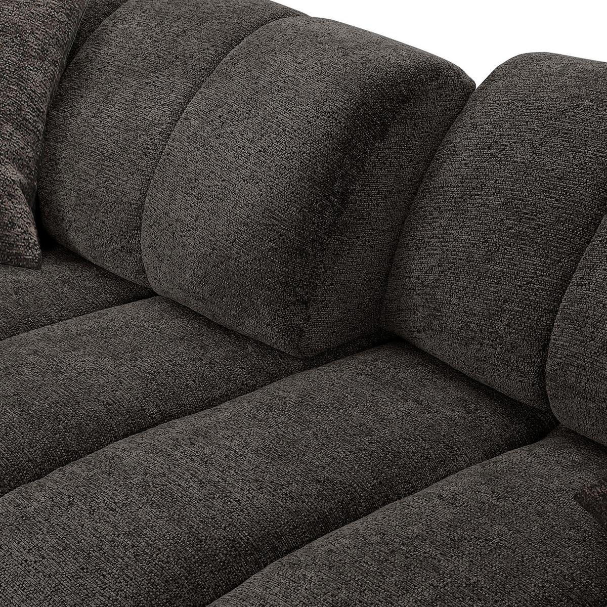 Ecksofa Arette Dunkelbraun - Schwarz/Braun, MODERN, Kunststoff/Textil (252/176cm) - Mömax