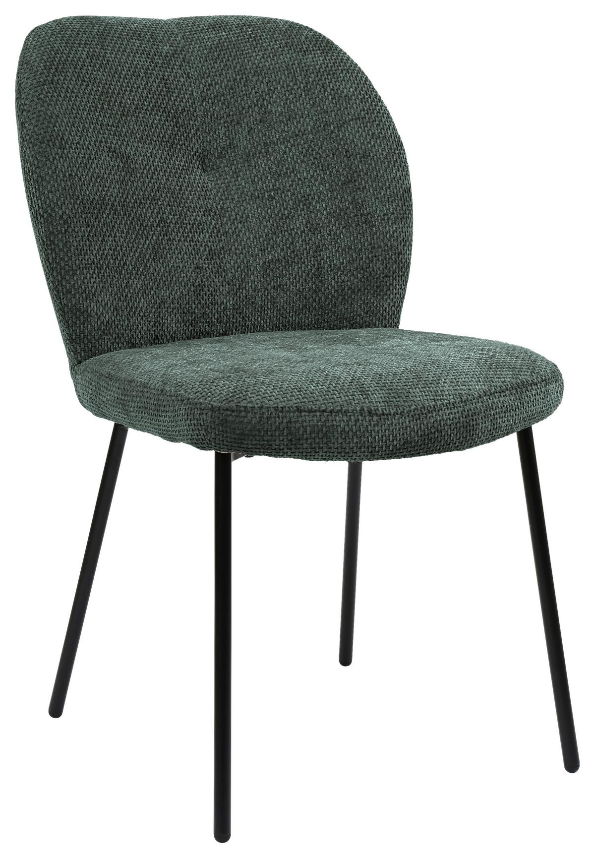 Stuhl Mara Grün/Schwarz - Schwarz/Grün, LIFESTYLE, Holz/Textil (52/87/64cm) - Mömax