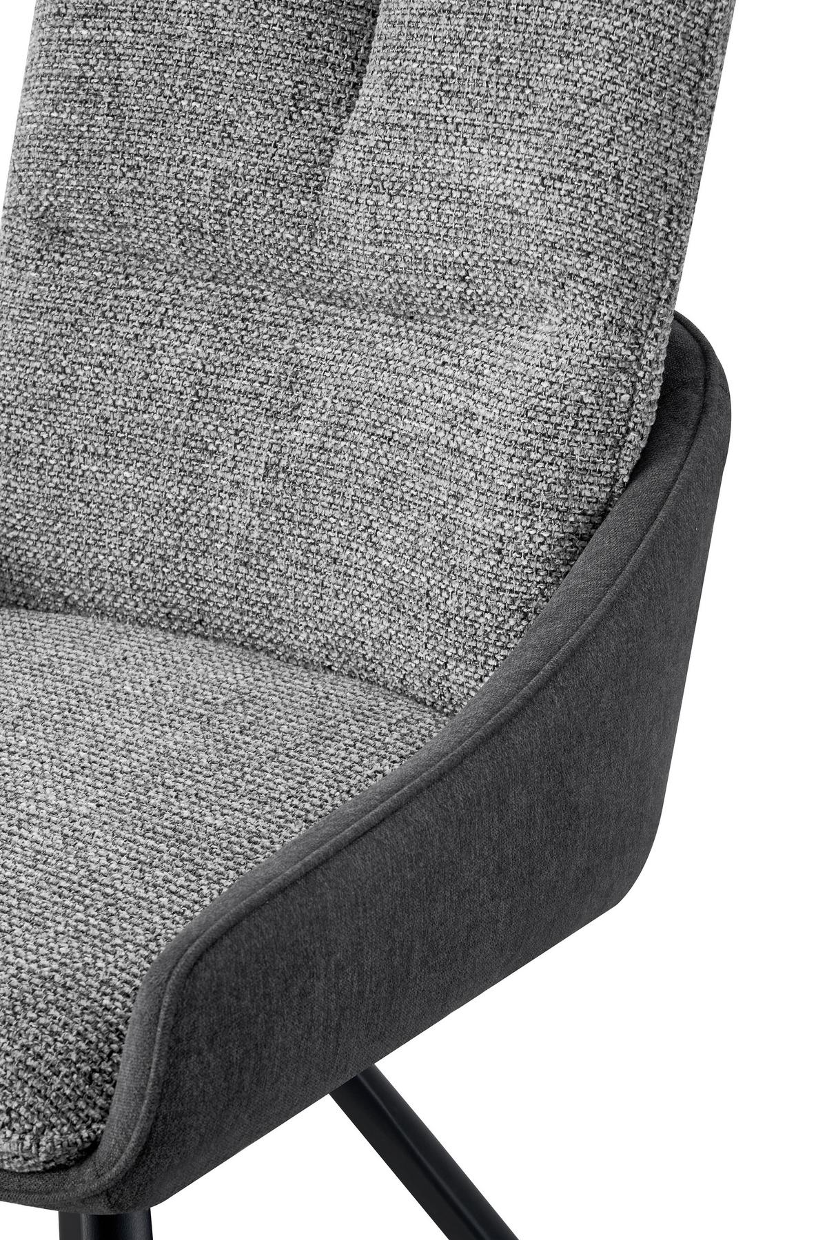 Scaun TESSA - negru/gri, Modern, lemn/metal (55cm) - Premium Living