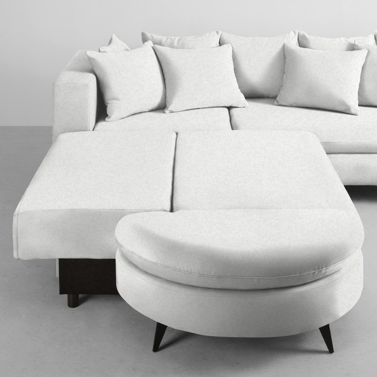 Ecksofa Axel Creme - Creme/Schwarz, MODERN, Textil/Metall (250/87/291cm) - Mömax
